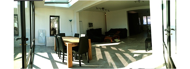 Pièce à vivre sur jardin